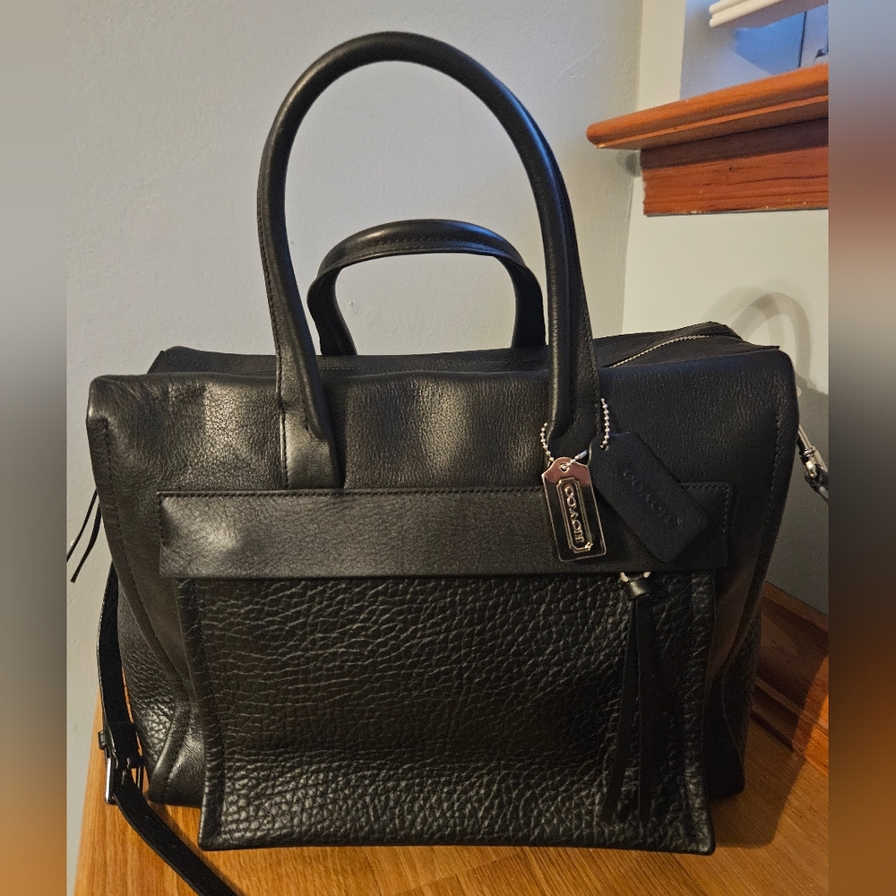Coach Black Leather Satchel - Picture 2 of 12